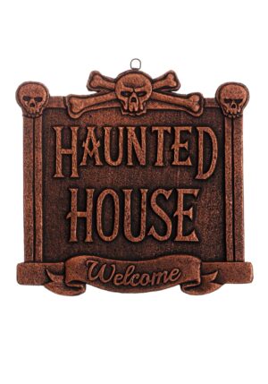 13-Inch Haunted House Welcome Decorative Sign | Halloween Signs