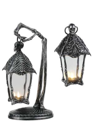 16.5-Inch Gothic Skeleton Crew Lantern Decoration | Light Up Decorations