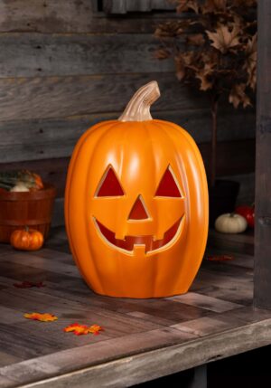 20-Inch Orange Light Up Pumpkin Decoration | Pumpkin Decorations