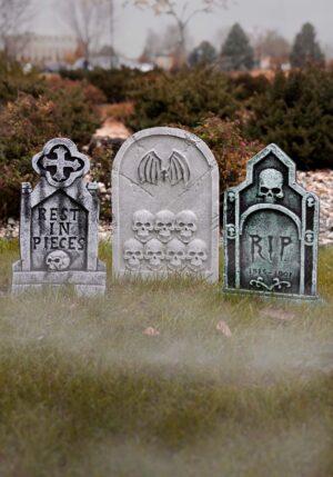 3 Piece 20-Inch Gothic Tombstone Decoration Set | Halloween Tombstones