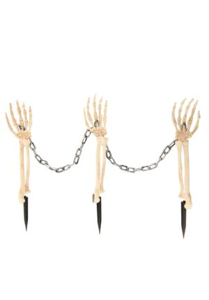 3 Skeleton Arms with 1 Chain Halloween Prop | Skeleton Decorations