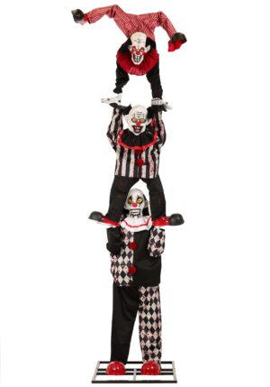 12FT 3-Stacked Acrobatic Animatronic Clowns Prop Decoration - Brick Thunder | Halloween Animatronic