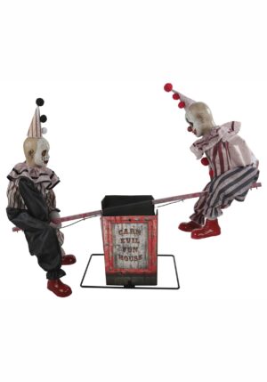 36-Inch Animated See Saw Clowns Decoration | Halloween Animatronics