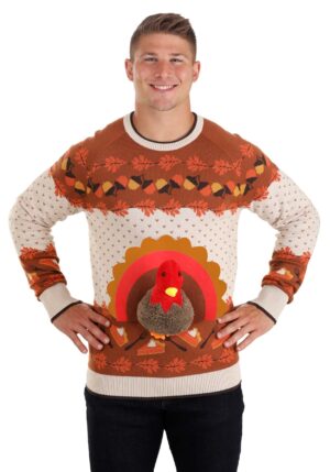 Adult 3D Turkey Ugly Holiday Sweater | Adult Sweaters