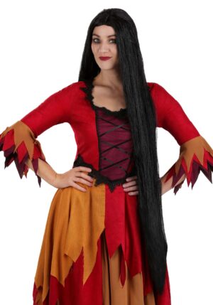 Women's 40 Inch Long Black Witch Wig