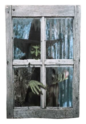 47-Inch Outside the Window Witch Printed Curtain Decoration | Wall Decorations