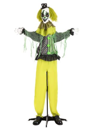 5.5FT Green Clown Animated Decoration - Scream Saver | Evil Clown Decorations
