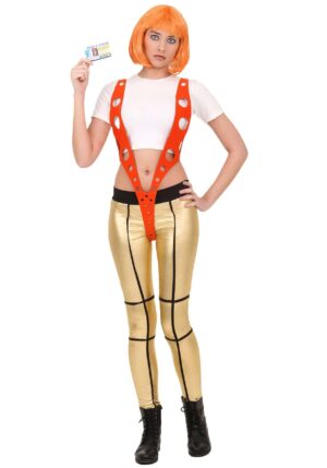 5th Element Women's Leeloo Orange Harness Costume | Movie Costumes