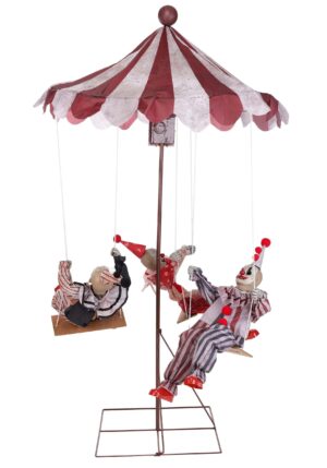 6FT Animated Clown Go Round Decoration | Halloween Animatronics