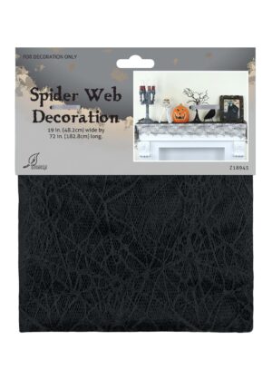72-Inch Spider Web Black Mantel Scarf Decoration | Home Decorations