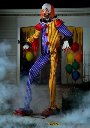 Animated 7 Foot Funzo the Clown Decoration | Scary Clown Decor