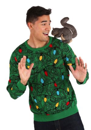 3D Squirrel in the Christmas Tree Adult Ugly Sweater | Christmas Sweaters