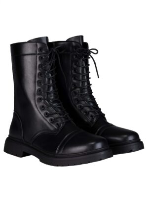 Adult Black Combat Costume Boots | Costume Accessories