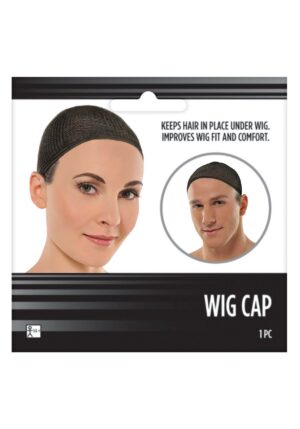 Adult Black Wig Cap Costume Accessory | Costume Wigs