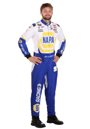 Men's Chase Elliott New NAPA Uniform NASCAR Costume | Race Car Driver Costumes