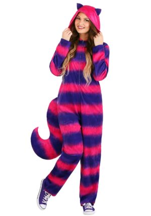 Cheshire Cat Adult Costume Onesie | Alice in Wonderland Costumes