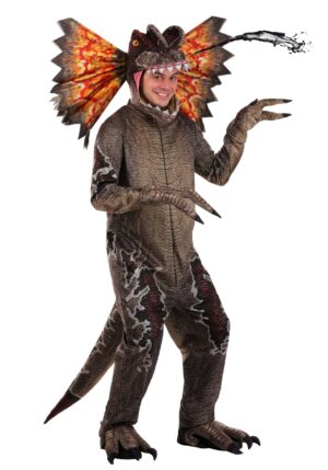 Deluxe Adult Dilophosaurus Costume | Adult Dinosaur Costumes