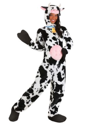 Deluxe Plush Spotted Cow Adult Costume | Adult Animal Costumes