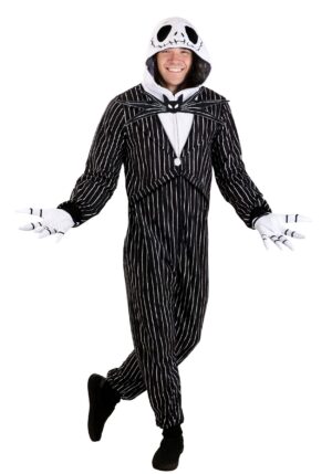 Disney Jack Skellington Onesie Costume for Adults | Disney Costumes