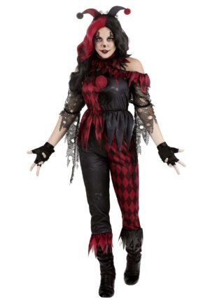 Adult Jinxed Jester Clown Costume | Dark Jester Costumes