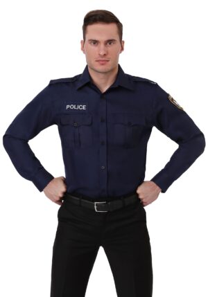 Long Sleeve Police Men's Costume Shirt | Police Costumes