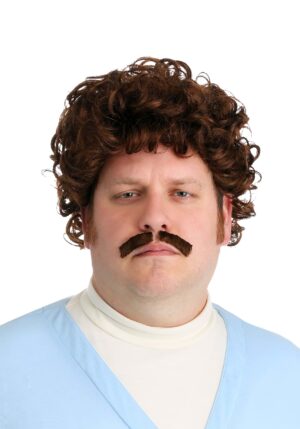Lovable Luchador Wig and Mustache Men's Costume Kit | Movie Accessories