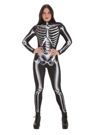Metallic Silver Skeleton Costume for Women | Skeleton Costumes