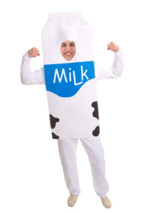 Adult White Milk Carton Costume | Food Costumes