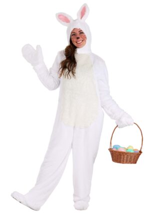 Open Face White Bunny Adult Costume | Bunny Costumes