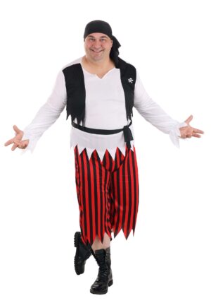 Plus Size Scallywag Pirate Men's Costume