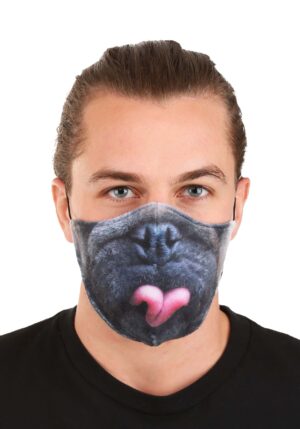 Pug Sublimated Face Mask for Adults | Dog Costume Accessories