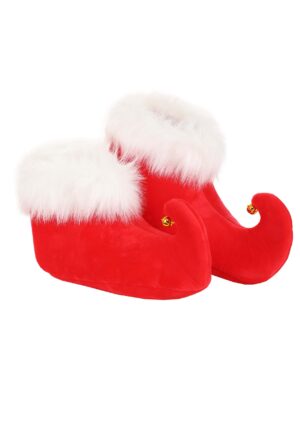Red Elf Costume Shoes for Adults | Christmas Accessories