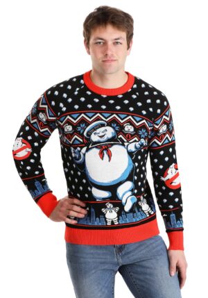 Adult Ghostbusters Stay Puft Marshmallow Man Sweater | Halloween Sweaters