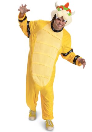 Super Mario Bowser Hooded Jumpsuit Costume for Adults | Bowser Costumes