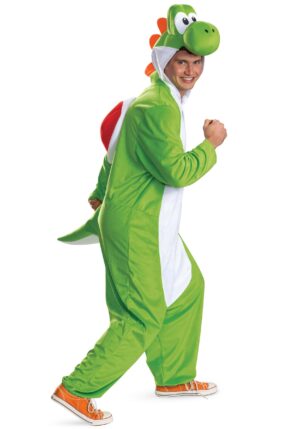 Super Mario Yoshi Hooded Jumpsuit Adult Costume | Yoshi Costumes