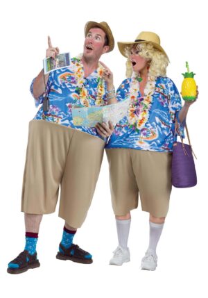 Tacky Tourist Adult Costume with Flower Lei | Funny Costumes