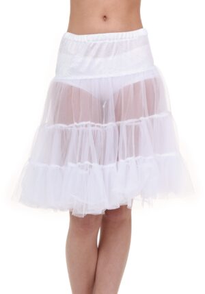 White Knee Length Adult Crinoline | Costume Accessories