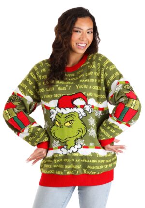 Adult You're a Mean One Mr. Grinch Sweater | Christmas Sweaters