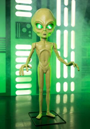 4.5FT Animatronic Area 51 Roswell Alien Decoration | Halloween Animatronics