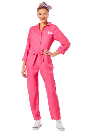 Barbie Movie Women's Pink Jumpsuit Costume | Barbie Costumes