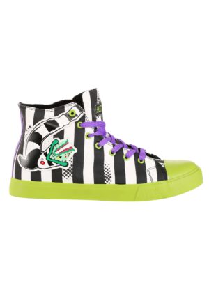 Black and White Striped Beetlejuice Unisex Sneakers