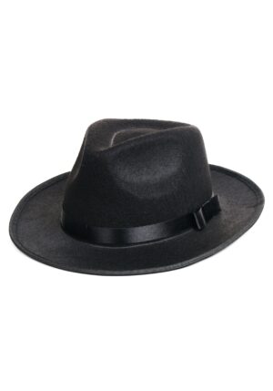 Black Gangster Costume Adult Hat | 20's Costume Accessories