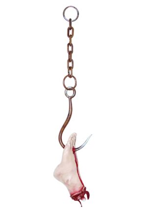 21-Inch Bloody Foot Prop on Hook Decoration | Body Parts