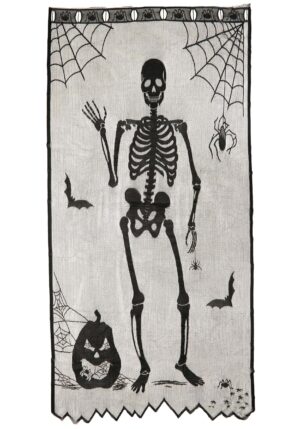 7FT Bony Buddy Skeleton Door Curtain Halloween Decoration | Door Decorations