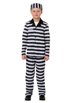 Deluxe Button Down Jailbird Kids Costume