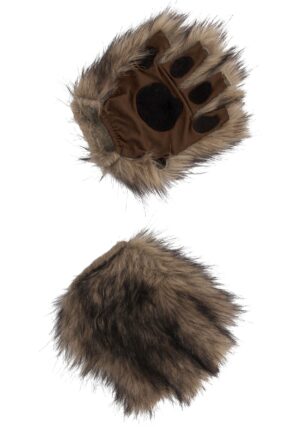 Adult Brown Fingerless Costume Paws | Animal Accessories
