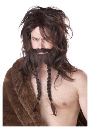 Brown Viking Wig, Beard and Mustache Men's Costume Set | Costume Accessories