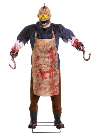 7.5FT Animated Bloody Buzzhead Butcher Halloween Prop | Scary Halloween Decorations