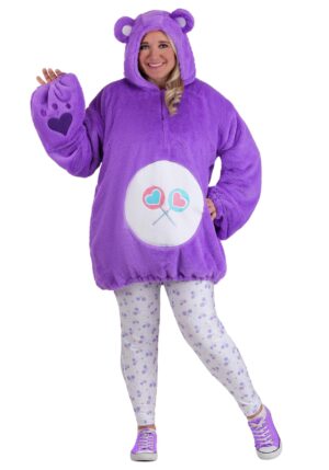 Women's Plus Size Care Bears Deluxe Share Bear Hoodie Costume | Care Bears Costumes