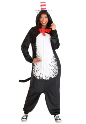 Adult Dr. Seuss Cat in the Hat Costume Onesie | Dr. Seuss Costumes